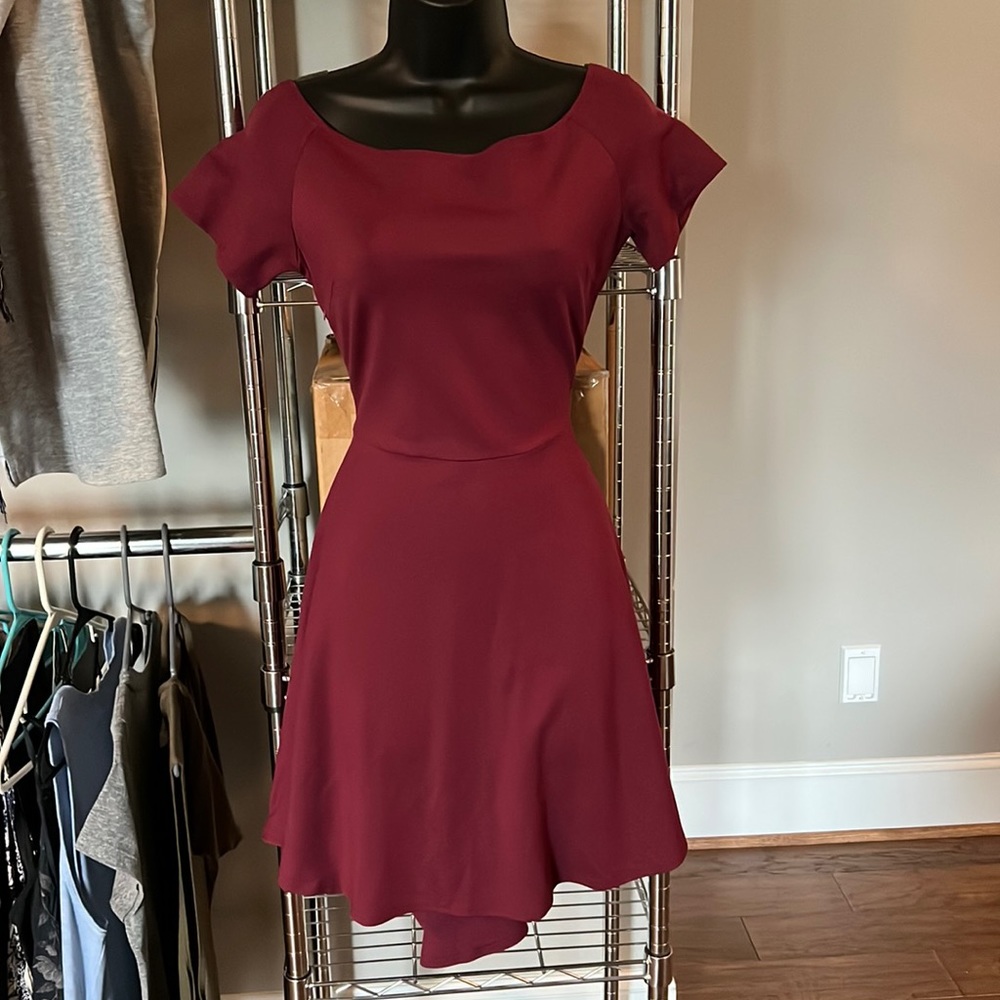 Sarin Mathew’s  Burgundy High Low Dress